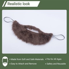 Fake Brown Beard Men’s Beard Brown Costume Facial Hair Male Makeup Cosplay Pa…