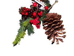 Plaid S Pinecone pine tree Hanging 16″ Deco Christmas Front Door Hanger CLtb
