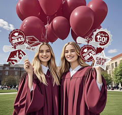 Graduation Decorations Maroon/Maroon White Silver Graduation Party Decorations 2