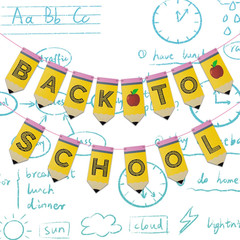 Back to School Banner Welcome Back to School Supplies First Day of School Sign C