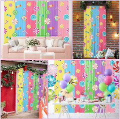 4 Packs Candyland Party Decorations 3.3 X 6.6 Ft Candy Foil Fringe Curtain Dark