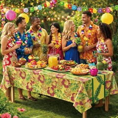 Luau Party Decorations – Plastic Tablecloth for Summer Party Decorations | Lo…