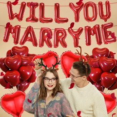 Will You Marry Me Decorations – 542 Pcs Red Balloons Decoration Letter Heart Lat