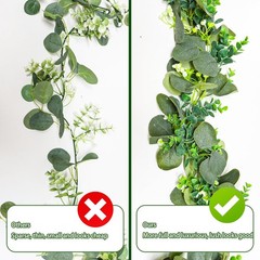 MAKHOT 5.9FT Eucalyptus Garland, Artificial Greenery Garland Green-1pcs