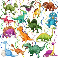 KatchOn, Hanging Dinosaur Decorations for Birthday Party – 42 Pieces