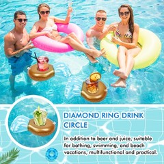 12Pack Ring Inflatable Drink Holder, Drink Floaties Floats Cup for Swimming P…