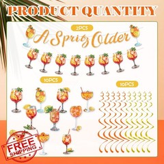 Aperol Spritz Party Decor Glitter Banner Swirls Cocktail