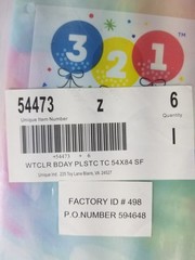 6 Watercolor Tie Dye Birthday Plastic Tablecloths 54 in. X 84 in. New Sealed