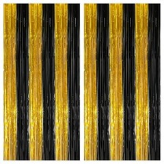 KatchOn, Xtralarge Black and Gold Streamers – 8×3.2 Feet, Pack of 2 | Black a…