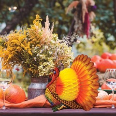 Beistle Tissue Paper Turkey Centerpiece Thanksgiving Party Autumn Fall Harvest H