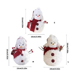 Snowman Stuffed Plush Dolls with Plush Hat and Scarf for Christmas Holiday Gift