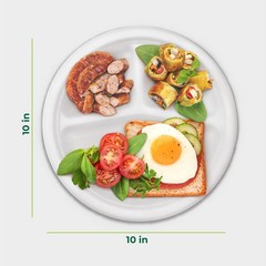 Freshware Paper Plates – Disposable 10″ Plate, 150-Pack, Biodegradable Sugarc…