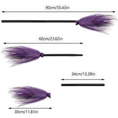 3 Pcs Halloween Witch Broom Plastic Witch Broomstick Kids Cosplay Props