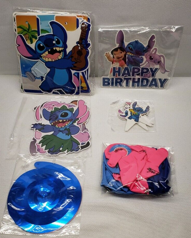 Lilo And Stitch Party Decor Supplies Banner Balloons Toppers & Hanging Swirls