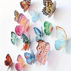 36pcs Lifelike Butterfly Decorations Set – Watercolor Wings, Easy To Hang