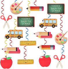 Back to School Hanging Decorations, 32 PCS First Day of School Hanging Swirl Dec