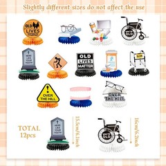 Over The Hill Birthday Decorations – 40th & 50th Honeycomb Centerpieces, Gag Gif