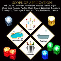 120*Glowing LED Ice Cubes Flash Light For Party Bar Drinks Wine Glass Decorate