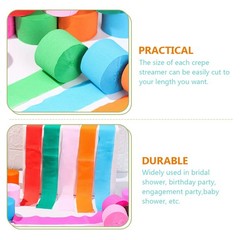12Pcs Birthday Streamers Paper Decorations Assorted Color Crepe Party Streamers