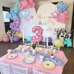 3rd Decoration for Girls,Easter Pastel Rainbow Macaron 3rd Balloon Number 3 B…