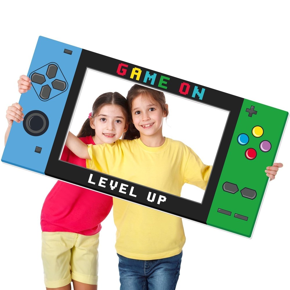 Video Game Photo Props Gaming Party Props Level Up Birthday Decoration Handhe…