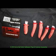 Realistic Life Size Bloody SEVERED FINGERS Body Parts Halloween Prop Decorations