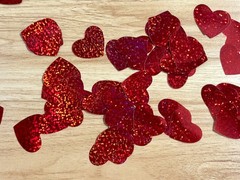 600 PCS Red Glitter Heart Confetti Valentines Day Wedding Table Decoration