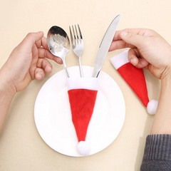 30pcs Mini Christmas Hats for Silverware Holders Cutlery Tableware Holder Bottle