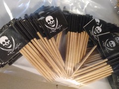Pirate Flag Sandwich Appetizer Cupcake Food Pick Jolly Roger Party (288 pc)