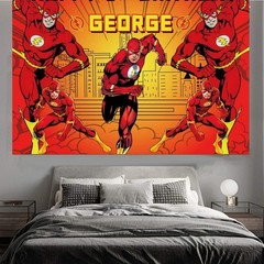 Superhero cartoon character Backdrop Birthday Party Room Decorations Photo Booth