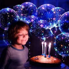 10PACK LED Light Up BoBo Balloons Christmas Party Birthday Clear Bubble Balloon