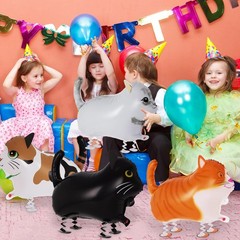 8 Pcs Walking Cat Balloons,Cat Balloons for Kids,Walking Animal Foil Mylar Ba…