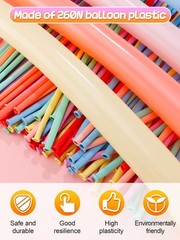100 Pcs 260 Balloons Kit with Pump – Kids Premium Latex Twisting Long Balloon…
