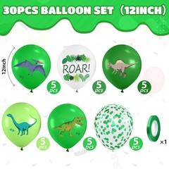 Dinosaur Balloons, 12 Inch Fruit Lime Dark Green White Confetti Balloons with…