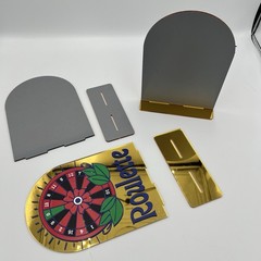 Casino Theme Party Decor Set 3 Gold Mirrored Signs Poker Roulette Slots Tabletop