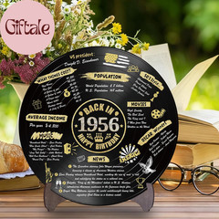 Vinyl Record 70Th Birthday Decoration, Gold 1956 Birthday Party Poster Sign with