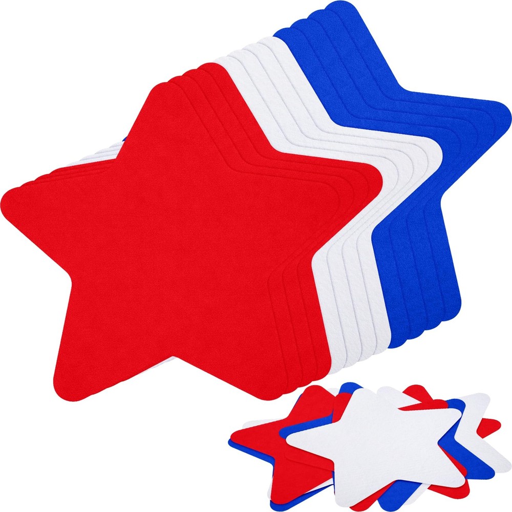 12 Pack 14 Inches Large Red White Blue Stars Patriotic Decorations Giant Felt St