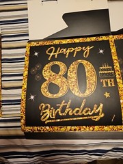 Eiurteao 3pcs 80th Birthday Decorations Boxes for Men Women Black Gold Happy …