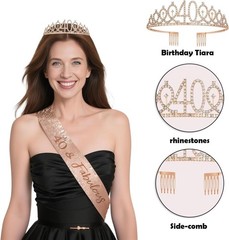 40th Birthday Decorations for Women, Black Rose Gold Happy 40 Years Old Decor…