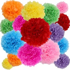 Navy Blue Tissue Paper Pom Poms Hanging Flowers Wedding Party Decor 16 PCS