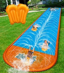 22ft Double Lane Slip and Water Slide for Kids Backyard Summer Outdoor Play Toy