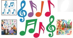 40 Pcs Multi-Color Music Notes Cutouts – Perfect Party Decor for All Occasions