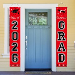 Stylish Red & Black Graduation Banners – Perfect for Class of 2026 Celebrations