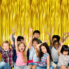 GOER 3.2 Ft X 9.8 Ft Metallic Tinsel Foil Fringe Curtains Party Photo Backdrop P