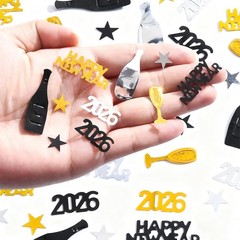 2026 New Year Confetti Plastic New Years Eve Table Christmas Party Supplies