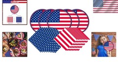 Complete Patriotic Tableware Set: 50 Quality Napkins & Plates for All Occasions