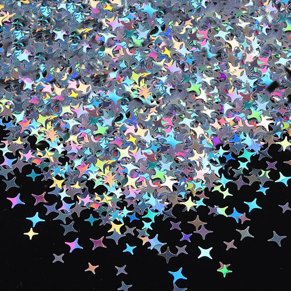 2000 PCS Star Confetti Happy Birthday Theme Table Centerpiece Silver Decor DIY