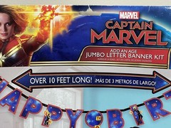 Captain Marvel Birthday Banner Kit – Jumbo Letters/Pick An Age – Superhero Décor