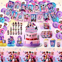Kpop Demon Hunter Birthday Party Supplies and Decorations for 16 Guests – Banner