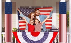 Reusable Waterproof American Flag Banners for Patriotic Holidays – 71» x 12.6»